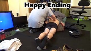 Happy Ending Massage gay gives me rub down and can't stay off my cock