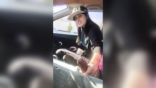 Lesbian Gives Friend Handjob In Car