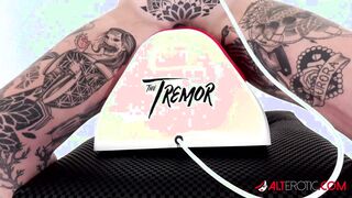 Tattooed Amber Luke rides the tremor for the first time