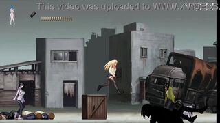Blonde Girl have fuck with zombies and big cocks with a lot of cum (Parasite in city) Hentai Gameplay #1