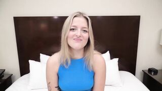 Beautiful 19 yr old with green eyes makes her porn debut
