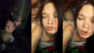 Fucked an 18 year old beauty behind the garages and then on the bed