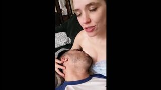 Wife gets double orgasm from breastfeeding her husband!