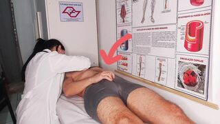 Erection in front of the nurse