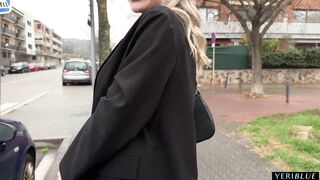 I meet a blonde girl in the middle of the street and we fuck in public