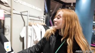 Big Ass British Student Gets Anal Fucked In Fitting Room And Hotel Corridor By 2 Strangers !!!