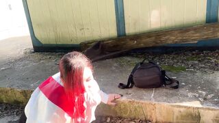 I caught my neighbors daughter, a graduate, drinking and punished her with a bottle in her ass