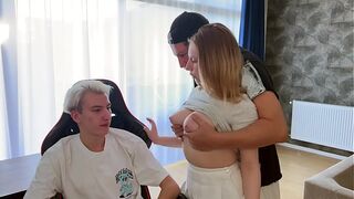 My step-son is still a virgin, time to fix that. And have some fun myself.