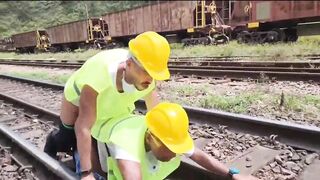 The workers went hard at lunchtime, they fucked their passive colleague and gave him lots of milk for dessert (teaser).