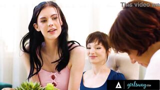 GIRLSWAY - MILF Lexi Luna ALMOST CAUGHT Strap-On Fuck Hot stepbae Bella Nova By Social Worker