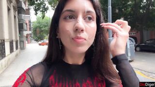 Can you Cum on my Face on First Date? - Public Cumwalk on Street