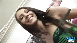 Tan Fit Brunette Kitty A Getting Her Back Hole Flooded In Warm Cum!