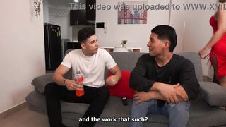 Sharing with friends is the best! - His busty redhead girlfriend is the best for sex