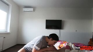 First, stepmom allowed me touch her boobs and then cum inside her.